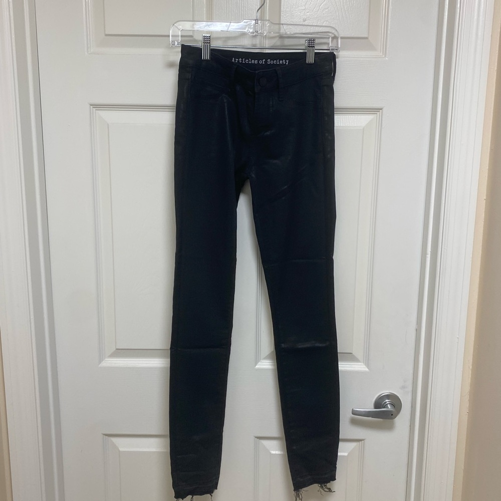 Articles of society black coated jeans size 24 nwot